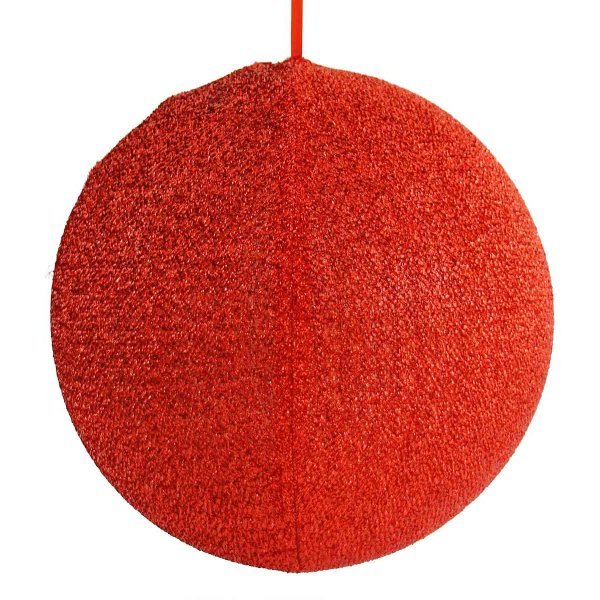 Χριστουγεννιάτικη Υφασμάτινη Μπάλα Οροφής, Κόκκινη (40cm)